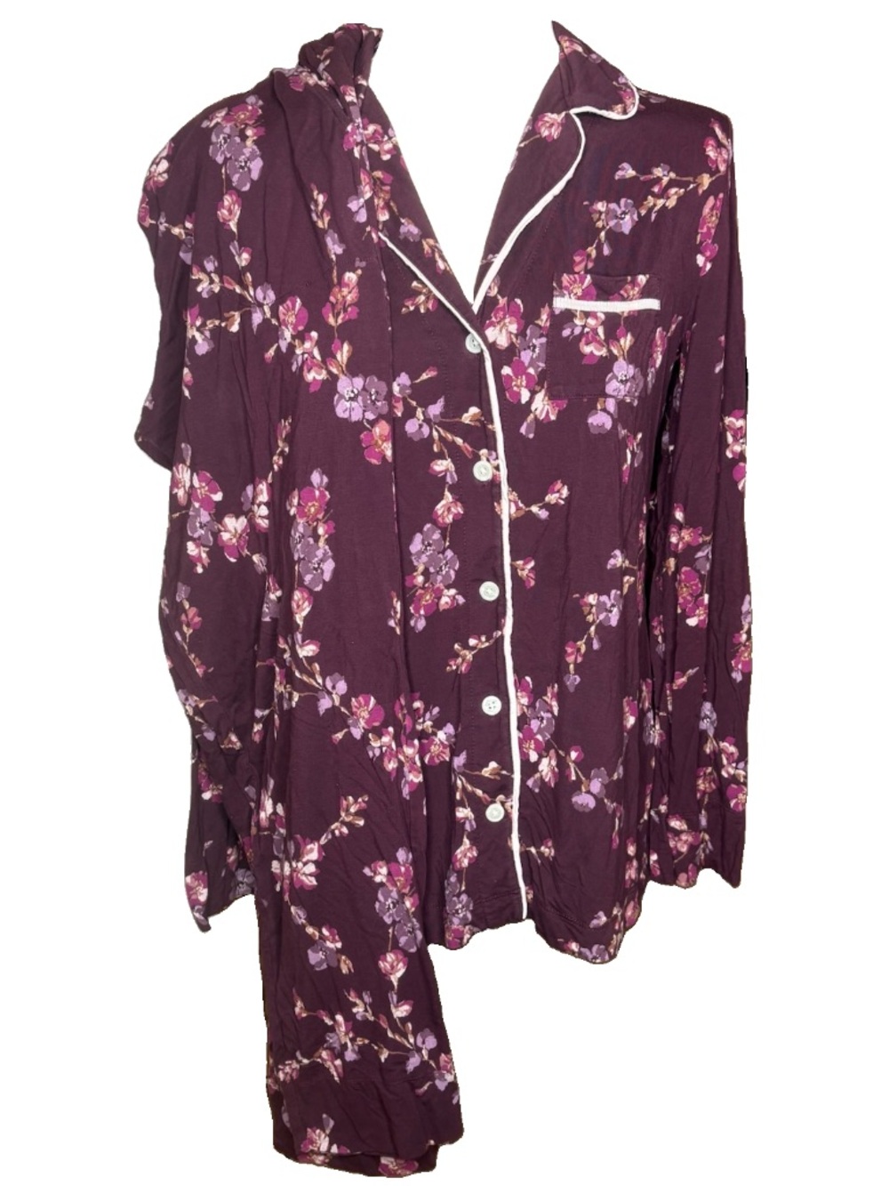 Soma Cool Nights Purple Floral Pajama Set